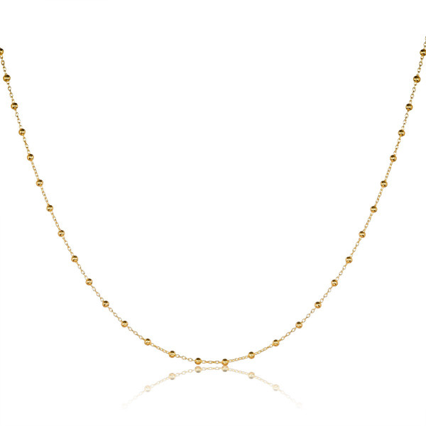 Gold Satellite Chain Necklace in Sterling Silver with Small Beads