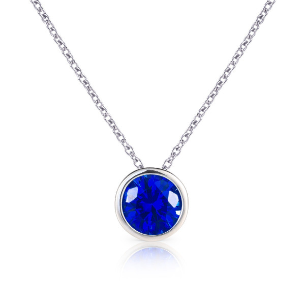Dark Blue Pendant Necklace 925 Sterling Silver
