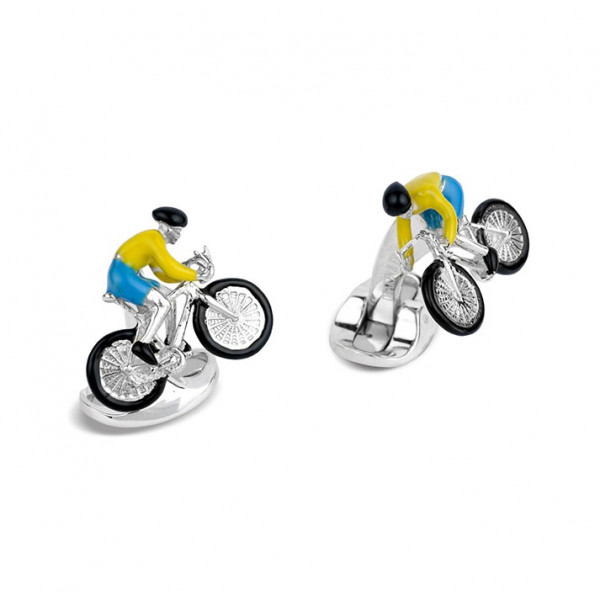 Deakin & Francis Bike Rider Cufflinks in Sterling Silver