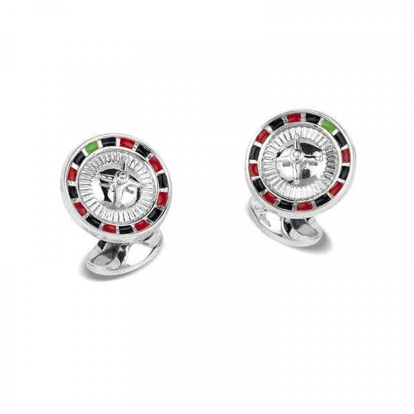 Deakin & Francis Roulette Wheel Cufflinks In Sterling Silver