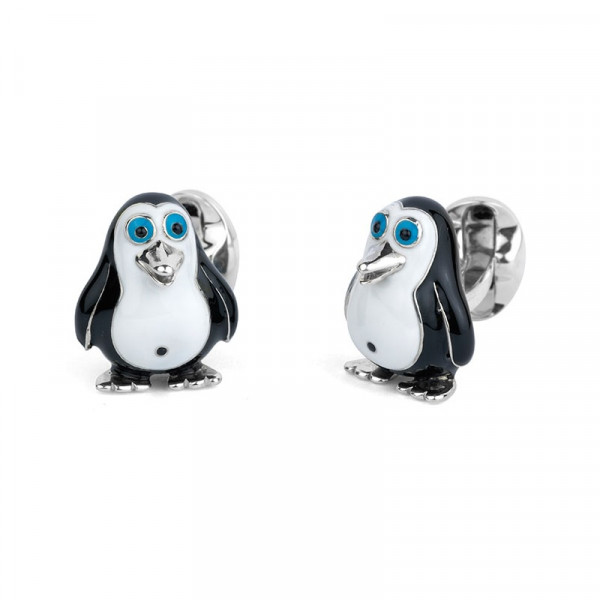Deakin & Francis Penguin Cufflinks in Sterling Silver With Enamel