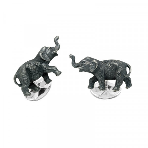 Deakin & Francis Elephant Cufflinks In Sterling Silver