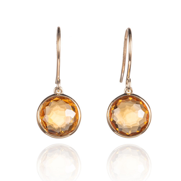 6ct Citrine Drop Earrings In 9K Yellow Gold