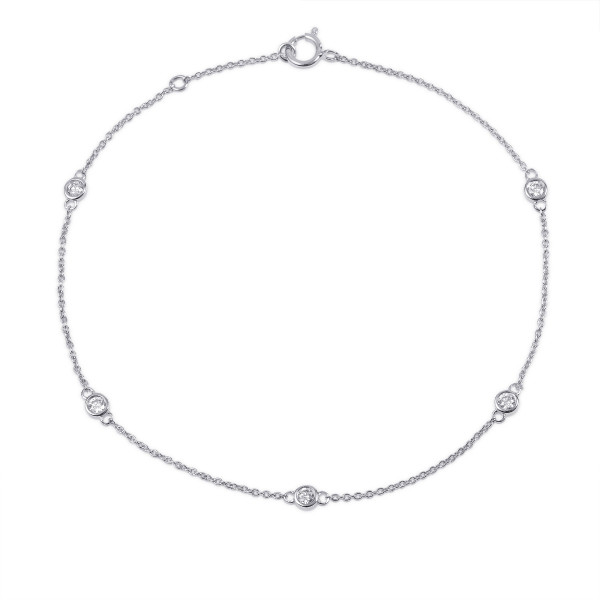 Dainty Diamond Chain Bracelet with 0.25ct Diamond Bracelet in 9K White Gold