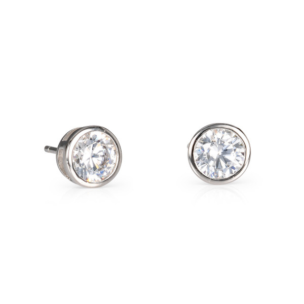 925 Sterling Silver Solitaire Cubic Zirconia Stud Earrings