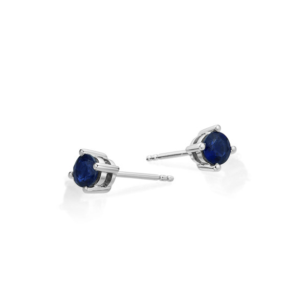 Sapphire Stud Earrings 3.8mm Sapphire in 9K White Gold