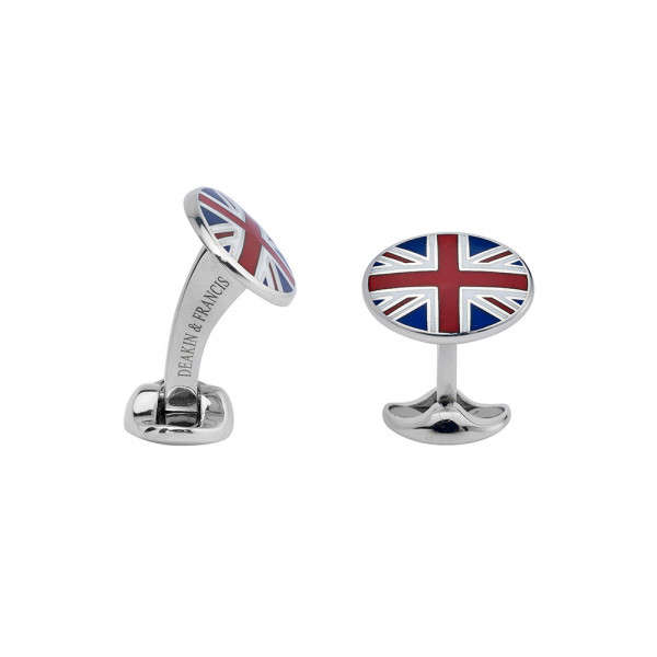 Deakin & Francis Union Jack Cufflinks In Sterling Silver With Enamel