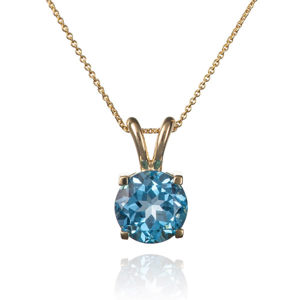 Real Blue Topaz Pendant – Sparkles & Pearls for Girls