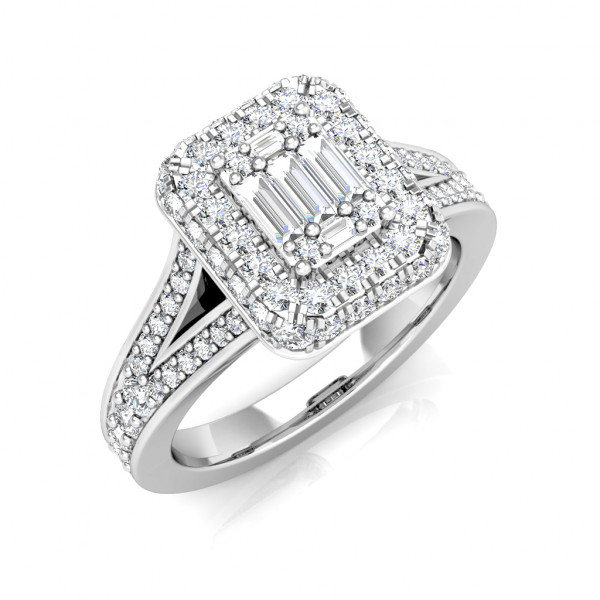 Imperial Diamond Dress Ring 0.88ct Diamonds in 18K White Gold