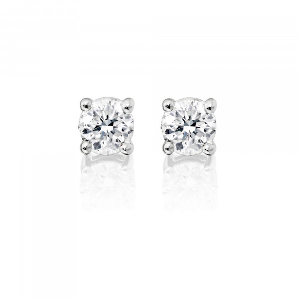 Diamond Stud Earrings 0.10ct Solitaire Diamond Studs 9K White Gold