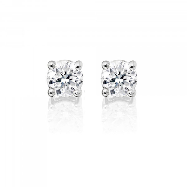 Diamond Stud Earrings 0.20ct Solitaire Diamond Studs 9K White Gold