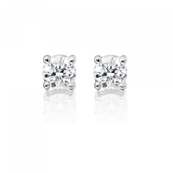Diamond Stud Earrings 0.30ct Solitaire Diamond Studs 9K White Gold