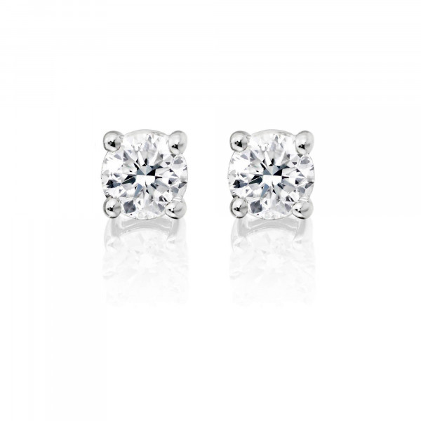 Diamond Stud Earrings 0.50ct Solitaire Diamond Studs 18K White Gold