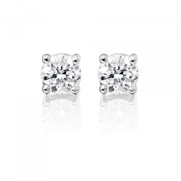 Diamond Stud Earrings 0.80ct Solitaire Diamond Studs 9K White Gold