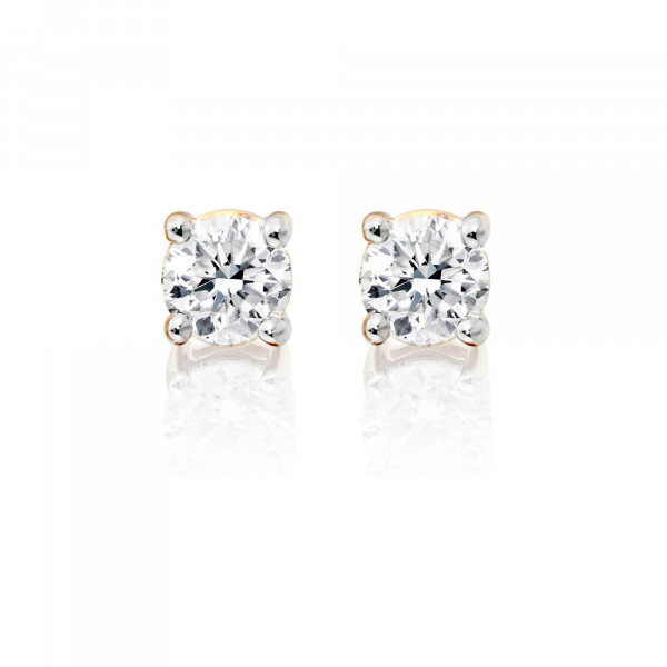 Diamond Stud Earrings 0.30ct Solitaire Diamond Studs 9K Yellow Gold