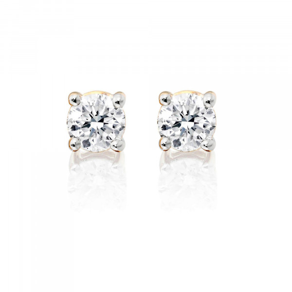 Diamond Stud Earrings 0.40ct Solitaire Diamond Studs 18K Yellow Gold