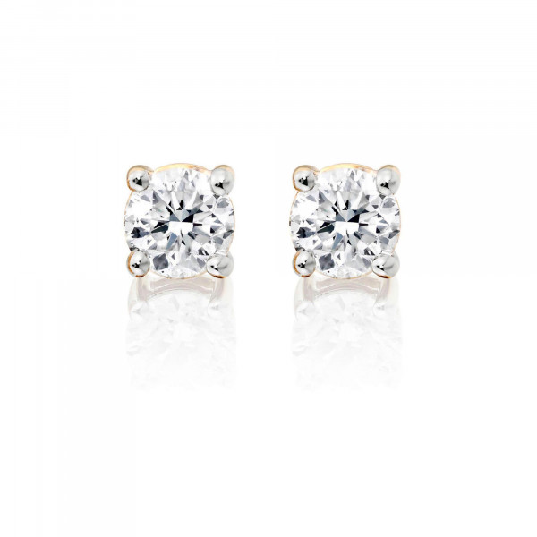 Diamond Stud Earrings 0.50ct Solitaire Diamond Studs 18K Yellow Gold