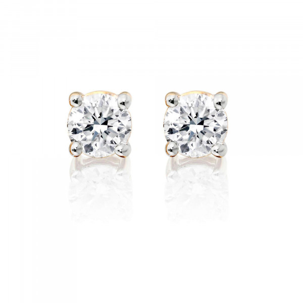 Diamond Stud Earrings 0.60ct Solitaire Diamond Studs 9K Yellow Gold