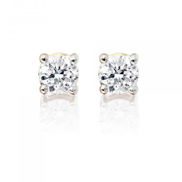 Diamond Stud Earrings 0.80ct Solitaire Diamond Studs 9K Yellow Gold