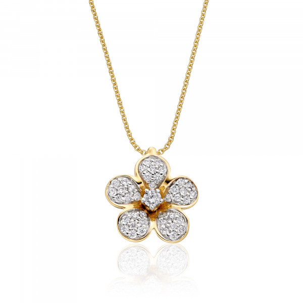 Mayflower 0.20ct Cluster Diamond Pendant In 9K Yellow Gold