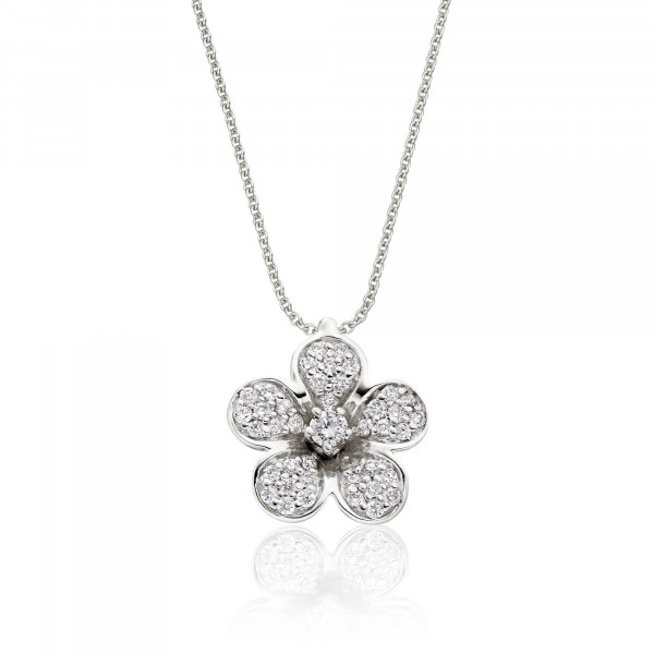 Mayflower 0.20ct Cluster Diamond Pendant In 9K White Gold