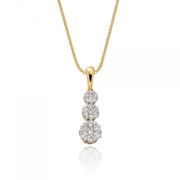 Illusion Trilogy 0.20ct Diamond Pendant In 9K Yellow Gold 
