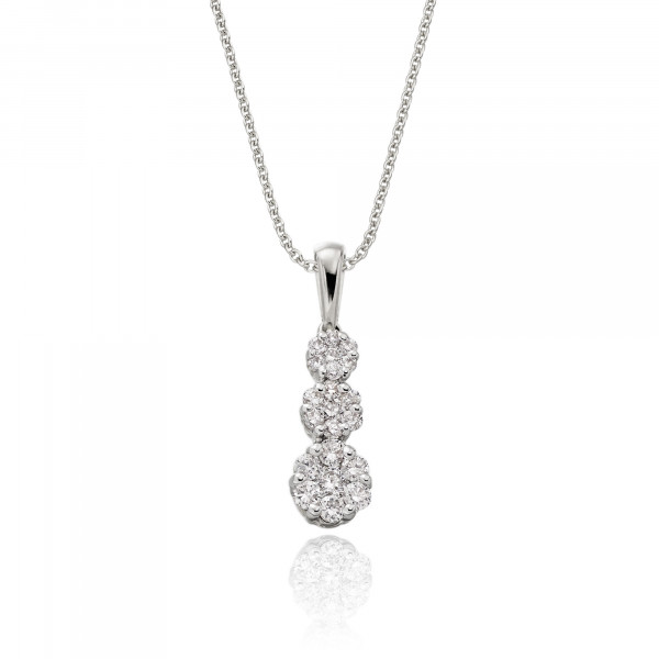 Illusion Trilogy 0.20ct Diamond Pendant In 9K White Gold 