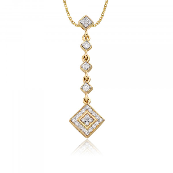 Drop 0.30ct Diamond Pendant In 9K Yellow Gold
