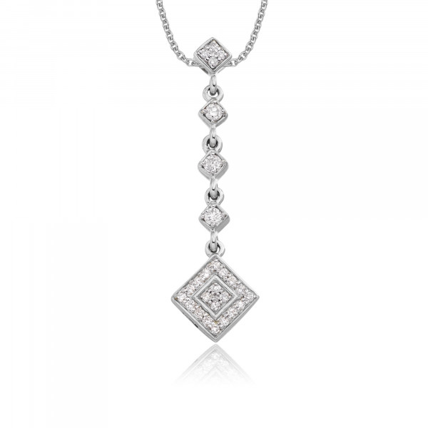 Drop 0.30ct Diamond Pendant In 9K White Gold