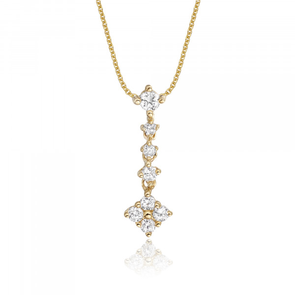 Cupids Arrow 0.25ct Diamond Pendant In 9K Yellow Gold