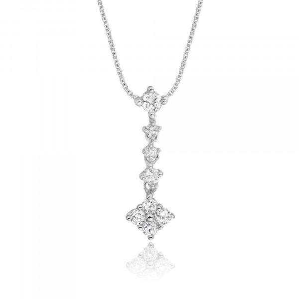 Cupids Arrow 0.25ct Diamond Pendant In 9K White Gold