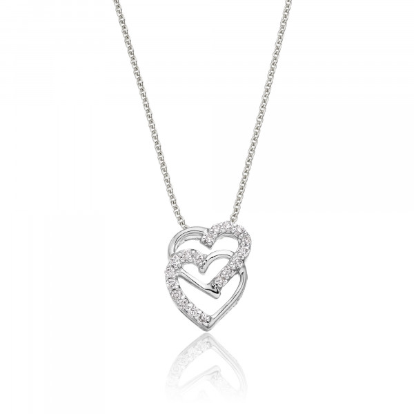 1/2 CT. T.W. Diamond Ribbon Heart Pendant in 10K Rose Gold | Zales Outlet