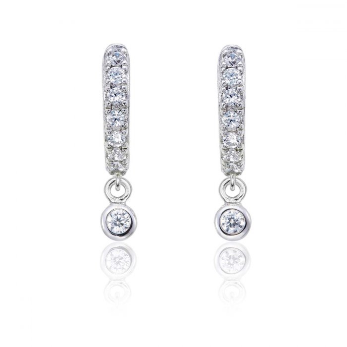 Details about  / Diamond Treats 925 Sterling Silver Earrings Sapphire Drop Earrings Cubic Zircon