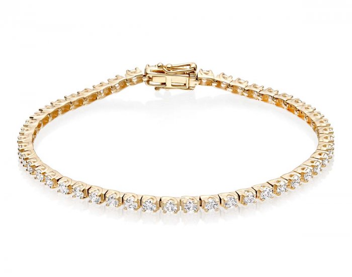Diamond Tennis Bracelet 3ct G Hsi Quality Box Claw 9k Yellow Gold