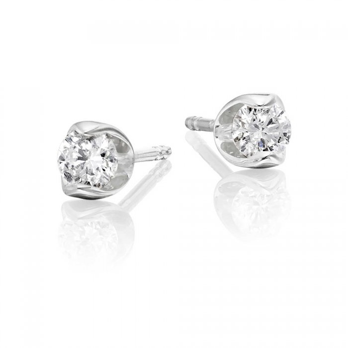 tension set diamond earrings