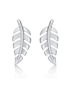 Sterling Silver Feather Earrings