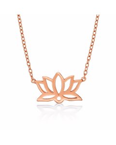 Rose Gold Plated Sterling Silver LOTUS Pendant Necklace
