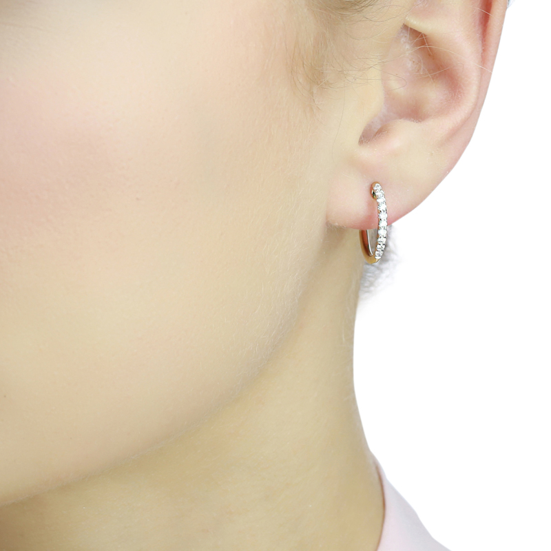 120ctw Round Brilliant Cut Diamond Hoop Earrings 14ct White Gold